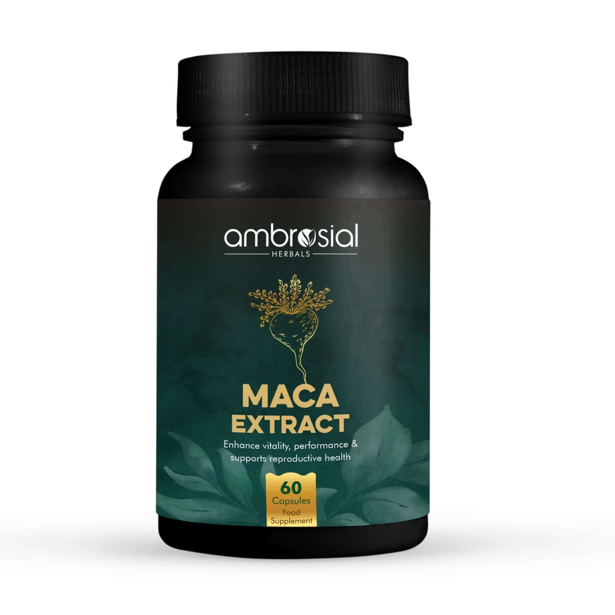ambrosial_prods_amazon_pics_maca_1 Ambrosial Maca Root Extract – دعم الطاقة والتوازن الهرموني | 60 كبسولة نباتية - Image 1